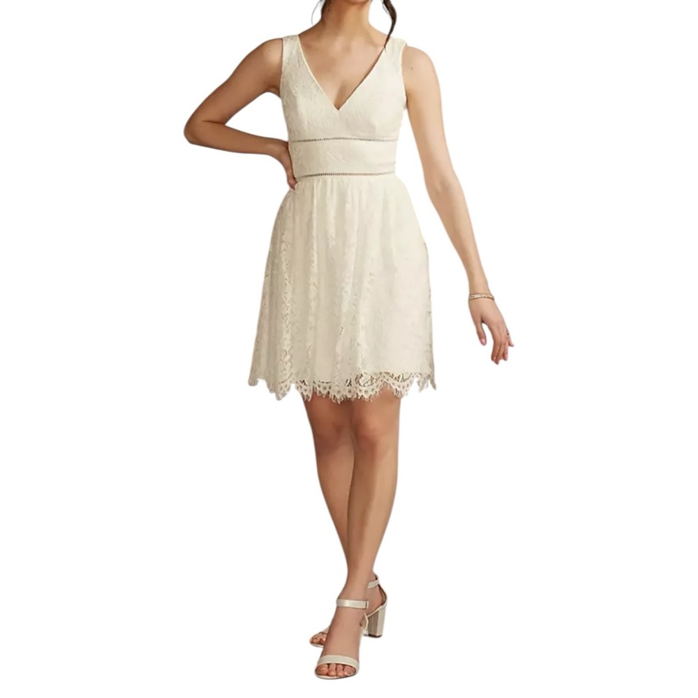DB‎ Studio VNeck Lace Short Sheath Party Wedding Dress 20